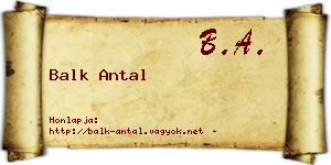 Balk Antal névjegykártya