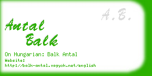 antal balk business card